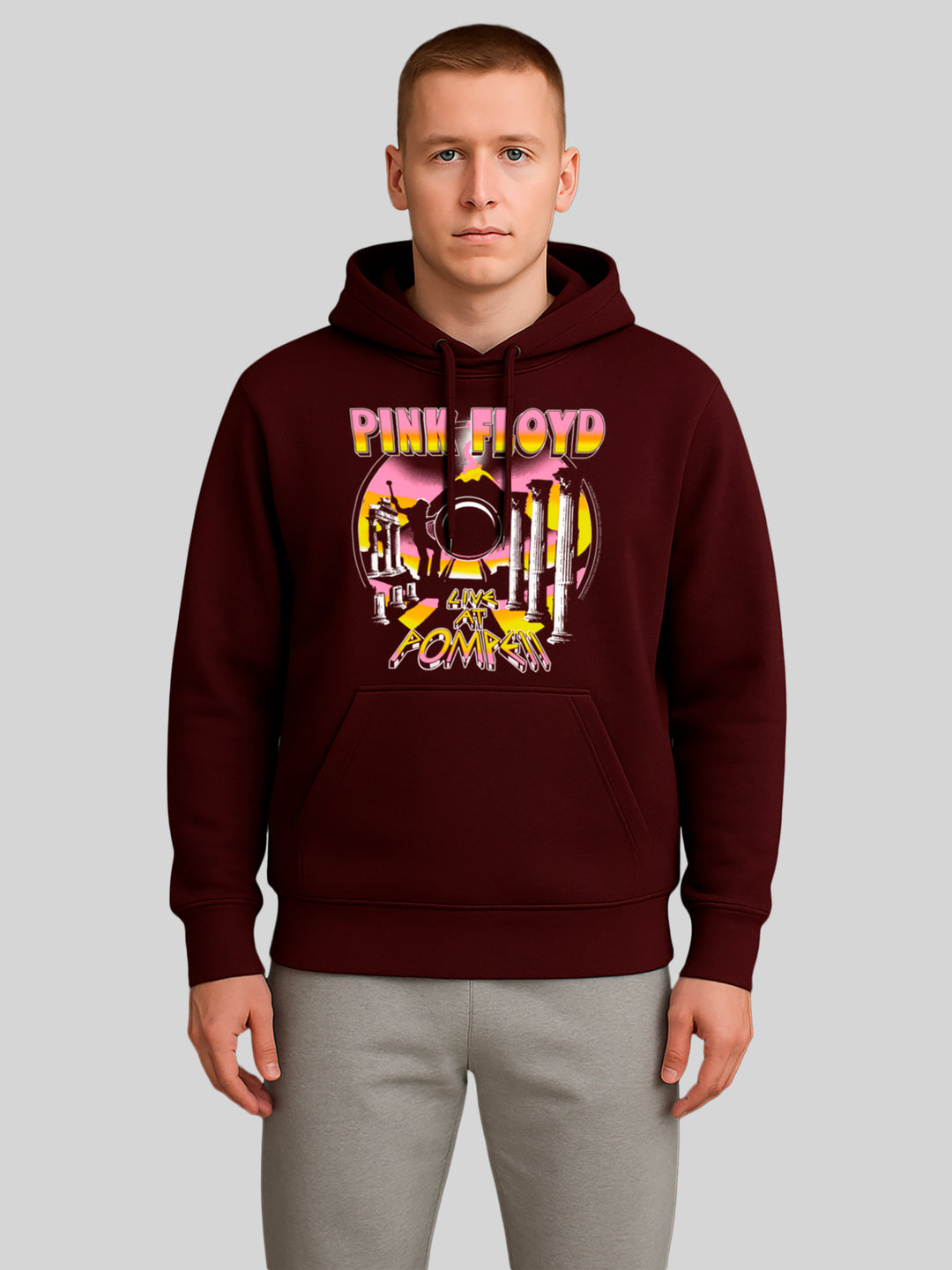 Pink Floyd Live At Pompeii Volcano Men's Organic Hoodie