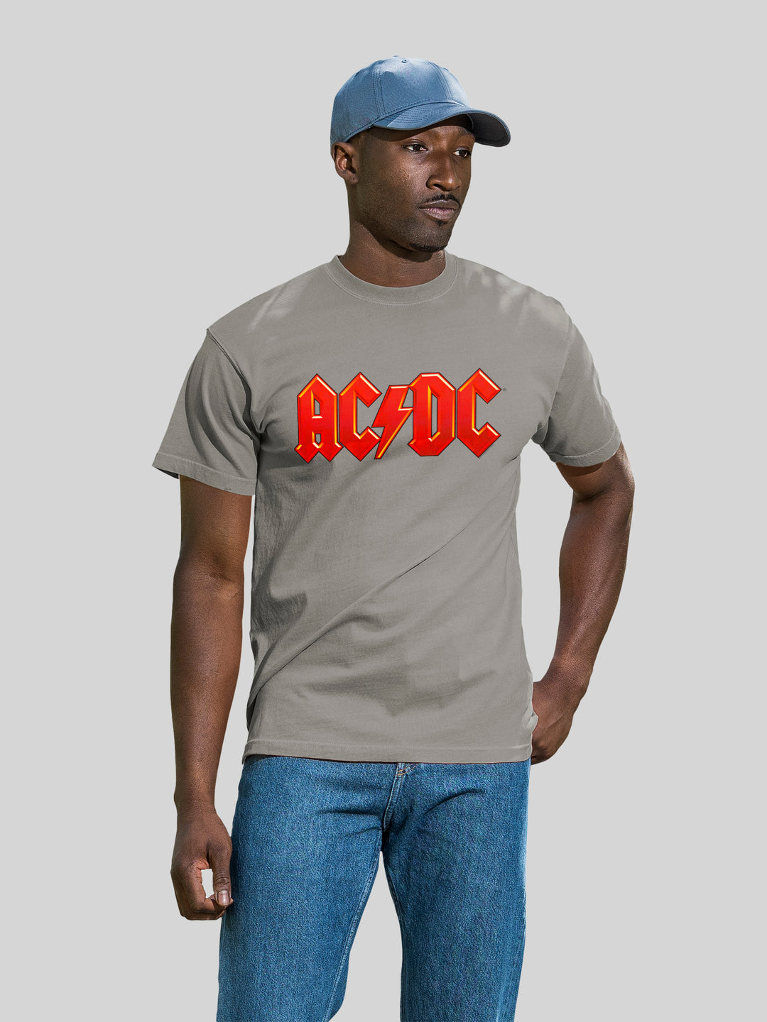 ACDC Dark Red Logo AOP with Coastal Color Tee