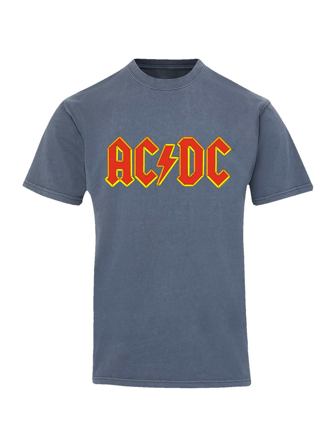 AC/DC Yellow Outline Red Logo with Coastal Color Tee