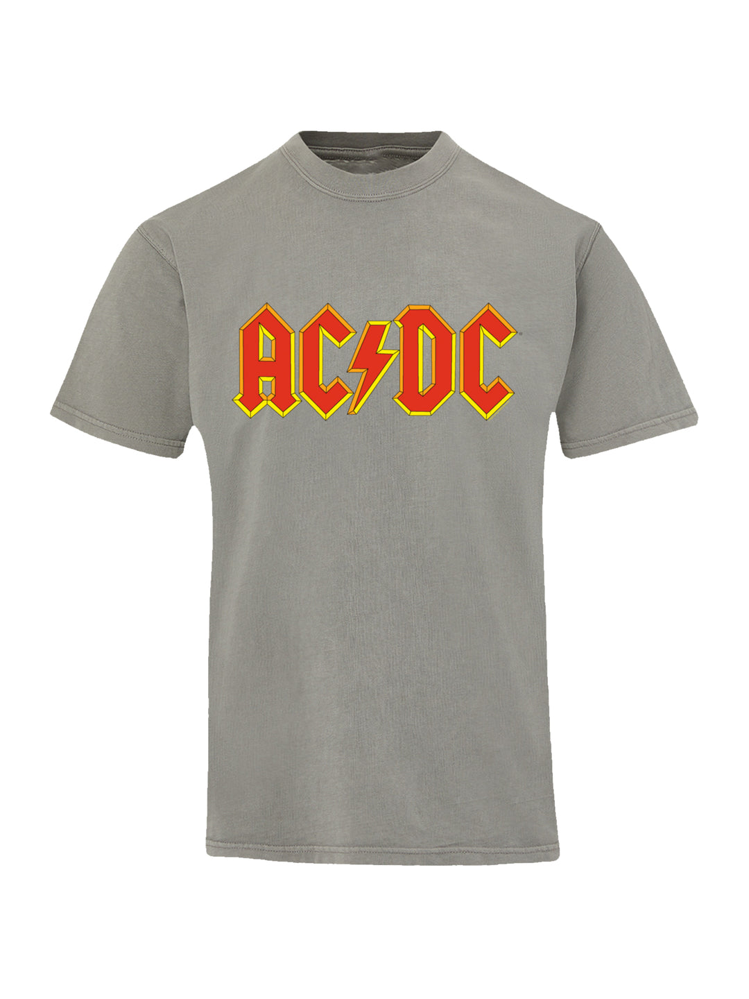 AC/DC Yellow Outline Red Logo with Coastal Color Tee