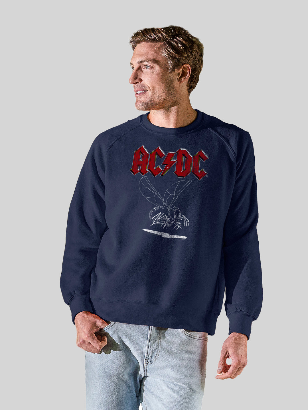 AC/DC Fly On The Wall 1985 with Vintage Fleece Raglan Crew