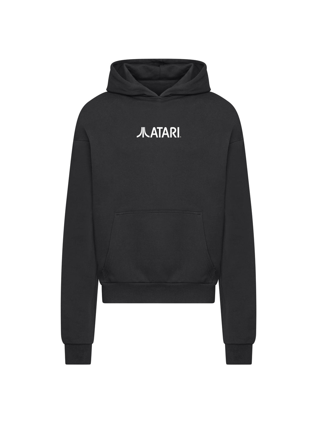 Atari Games Logo White Retro Gaming Horizontal and Atari Asteroids Box Cover with Ultra Heavy Hoody