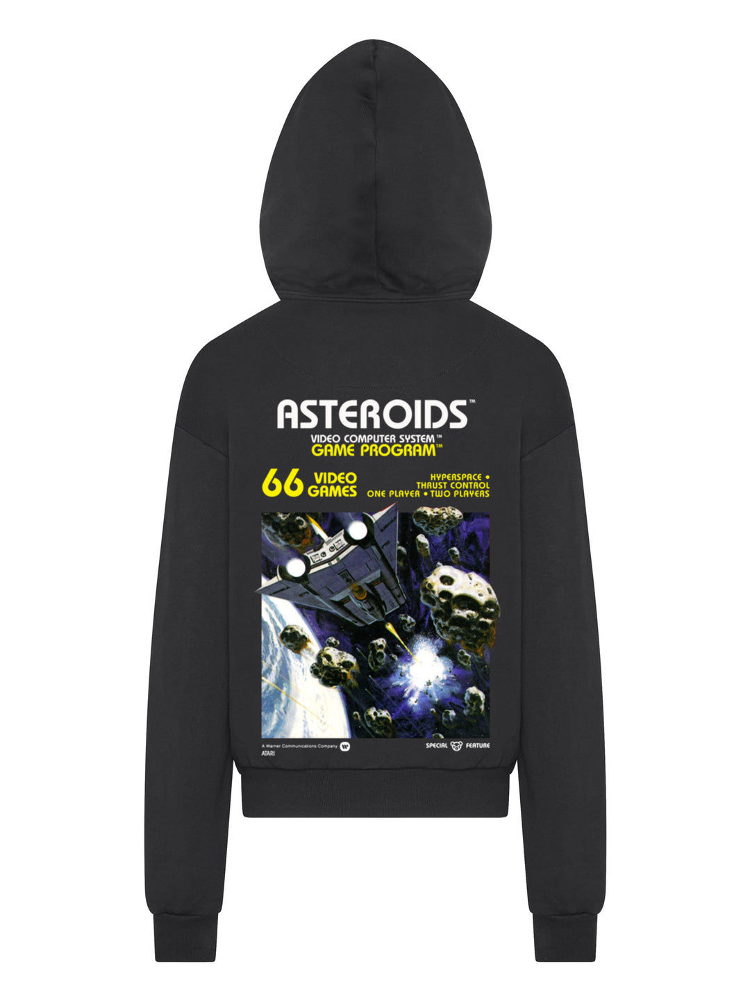 Atari Games Logo White Retro Gaming Horizontal and Atari Asteroids Box Cover with Ultra Heavy Hoody
