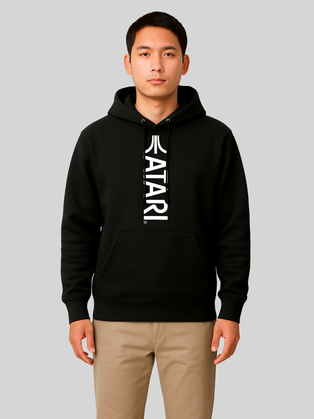 Atari Games Vertical Logo White Retro Gaming with Pro-Weave® Hood