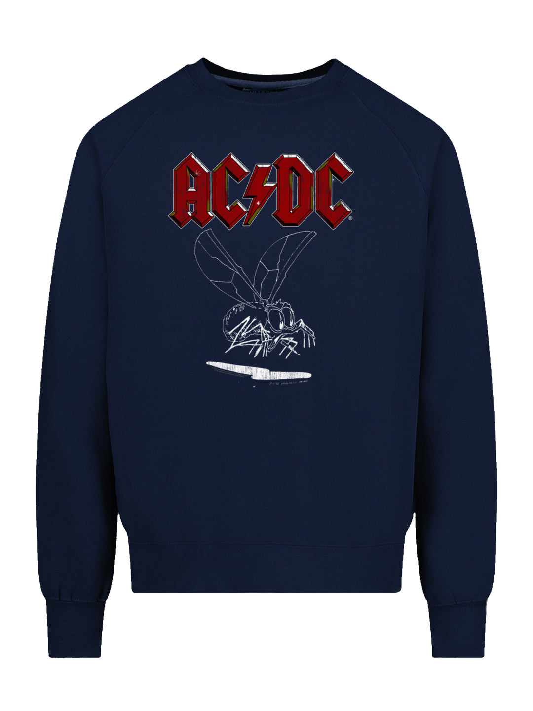 AC/DC Fly On The Wall 1985 with Vintage Fleece Raglan Crew