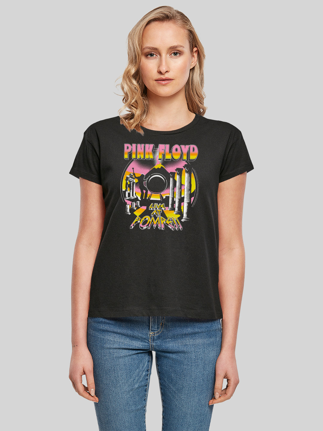 Pink Floyd Live At Pompeii Volcano Ladies Box T-Shirt