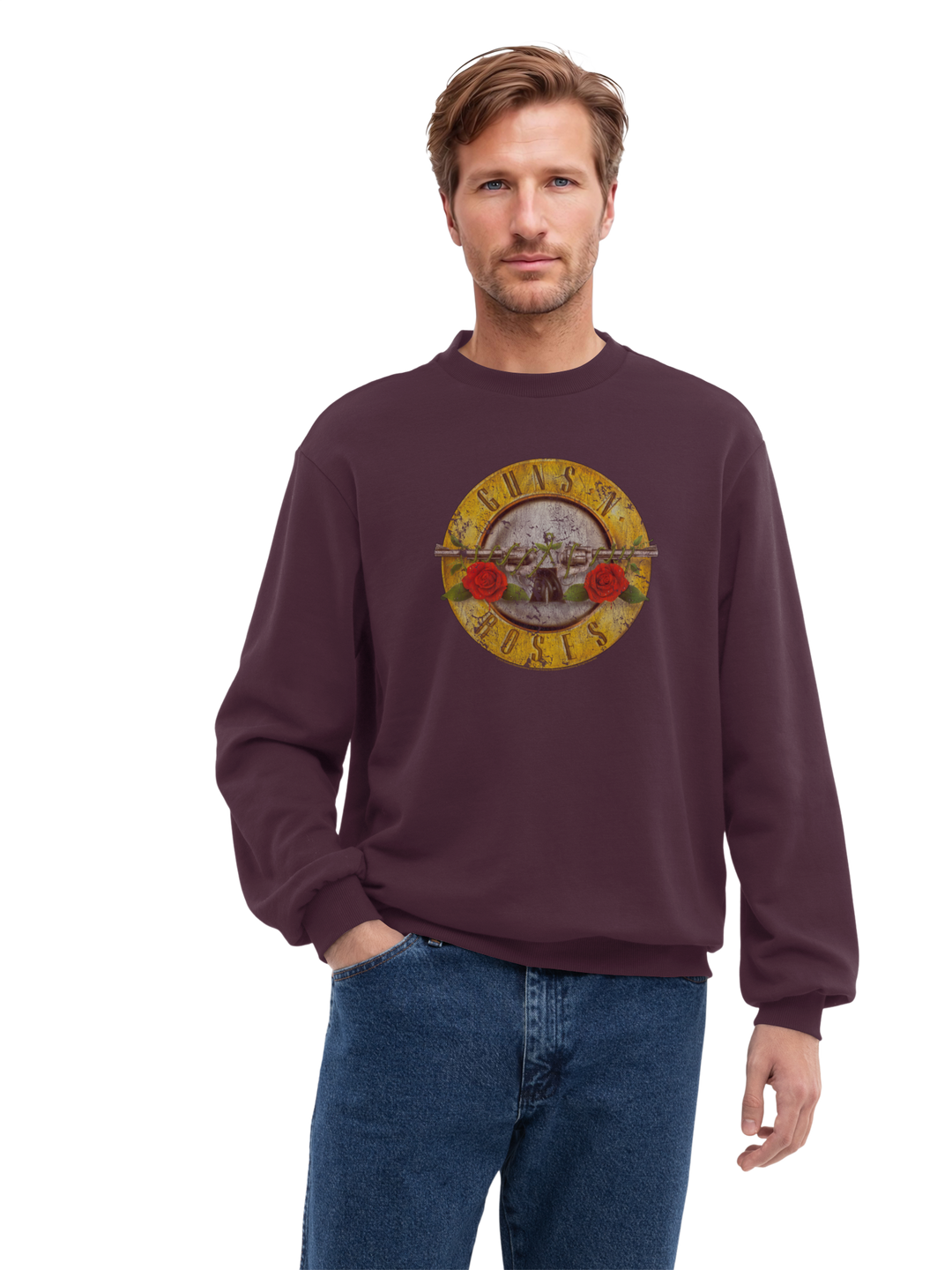 Guns n' Roses Vintage Bullet Logo Mens Regular Sweatshirt