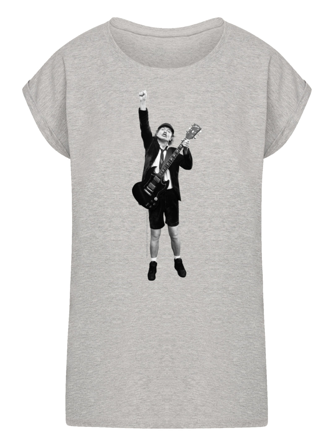 ACDC Angus Young Cut Out Ladies Extended Shoulder Tee