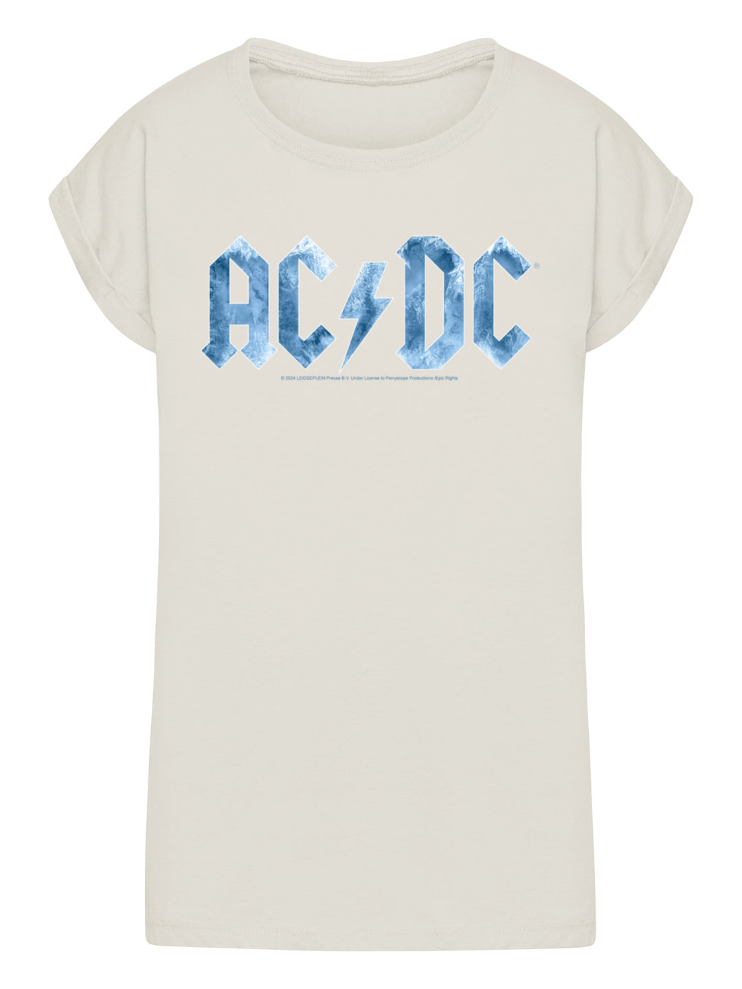 ACDC Blue Ice Logo Ladies Extended Shoulder Tee