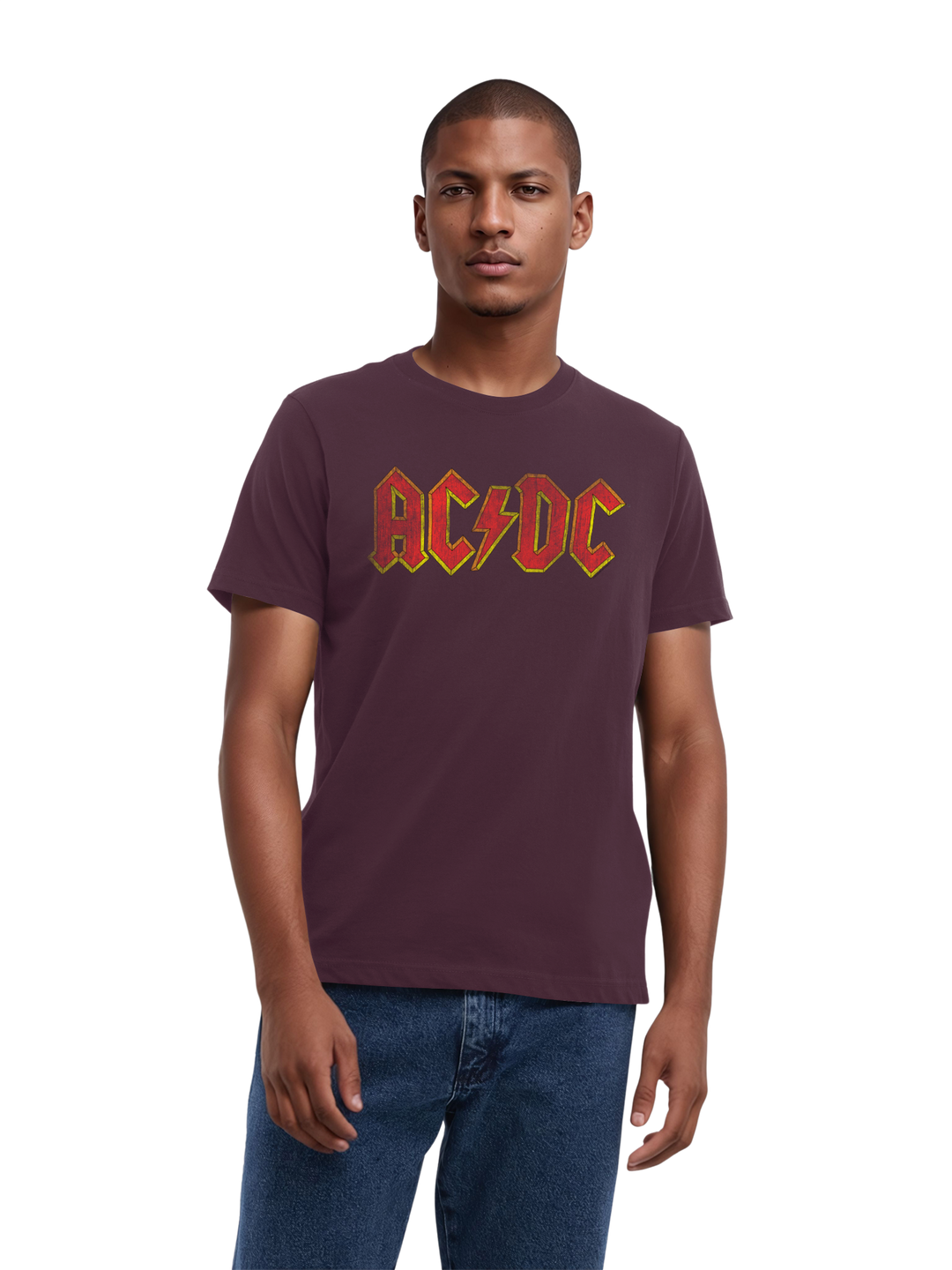 AC/DC Distressed Red Logo Men's Organic T-Shirt