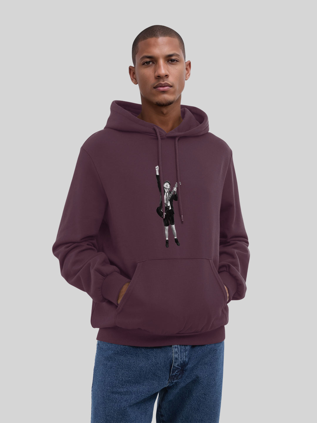 ACDC Angus Young Cut Out with True Blanks | Mens Regular Hoodie