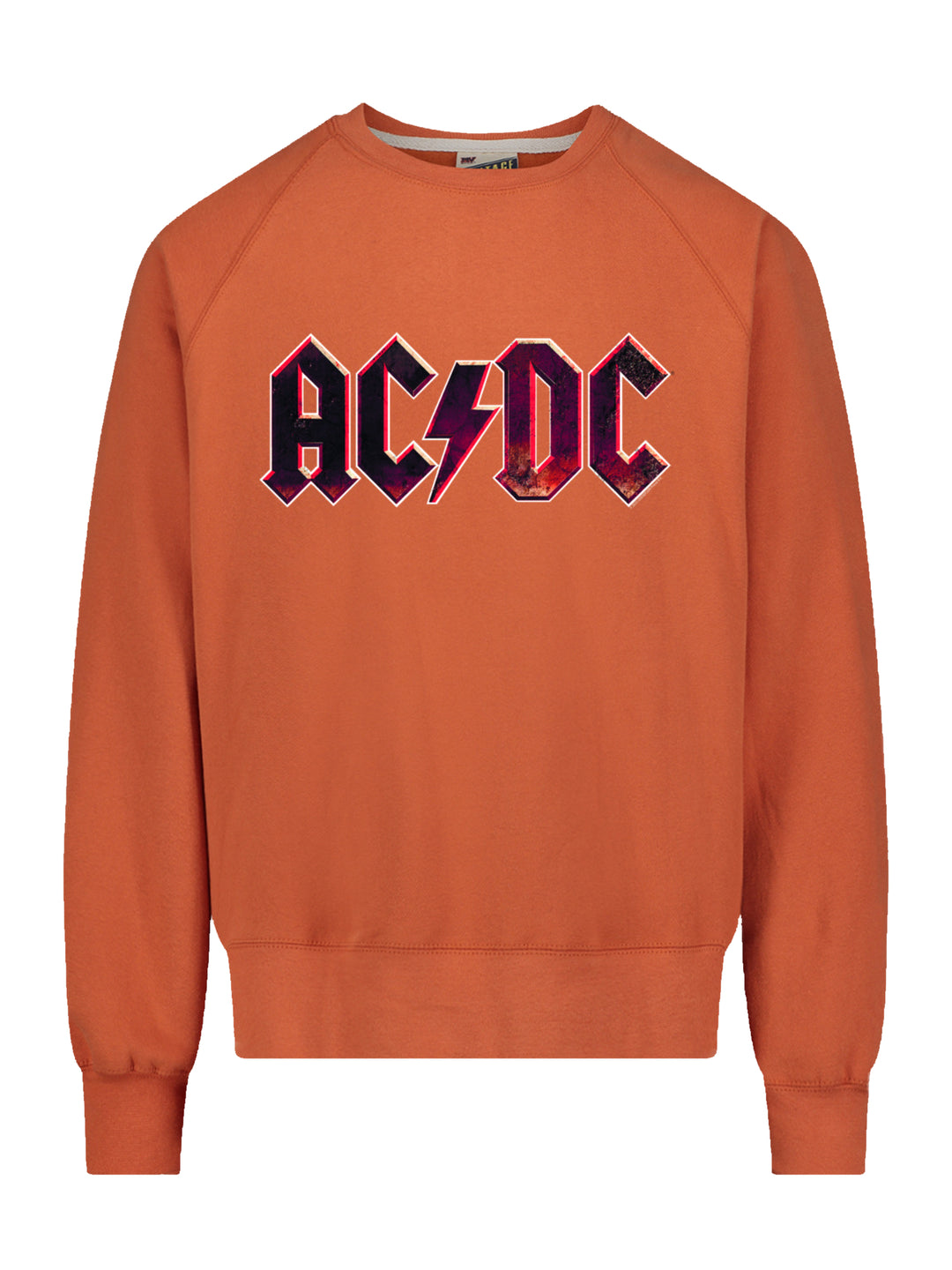 AC/DC Raw Distressed Logo with Vintage Fleece Raglan Crew