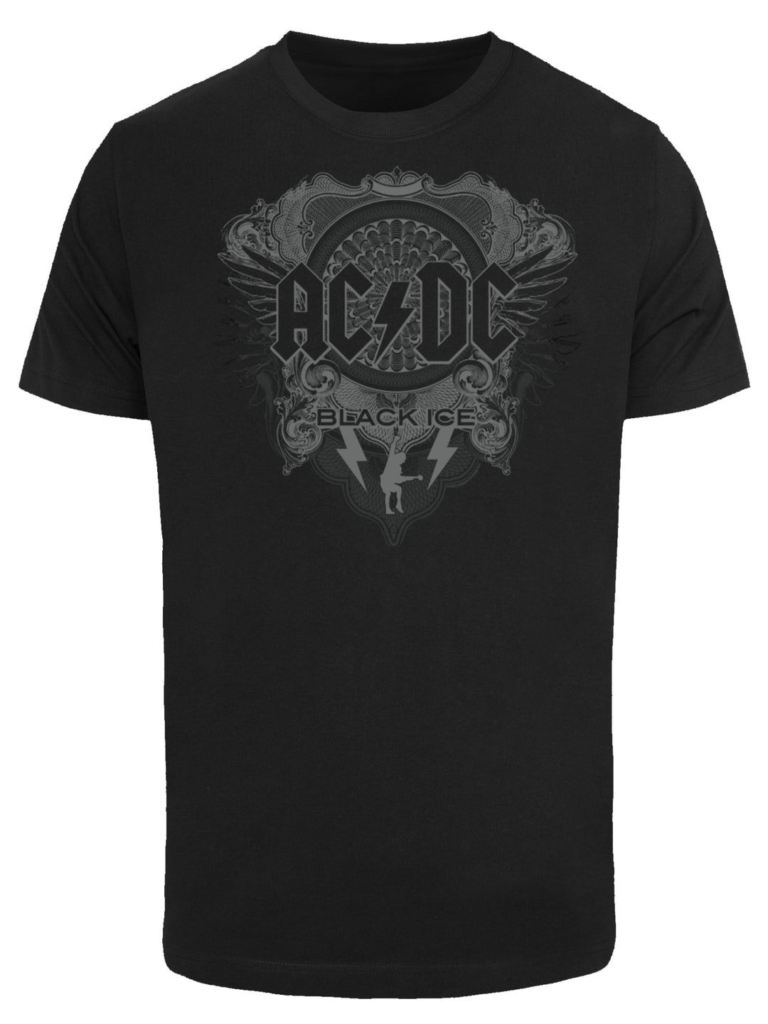 AC/DC Black Ice Round Neck T-Shirt - Showcase Your Rock Spirit in Comfort & Style