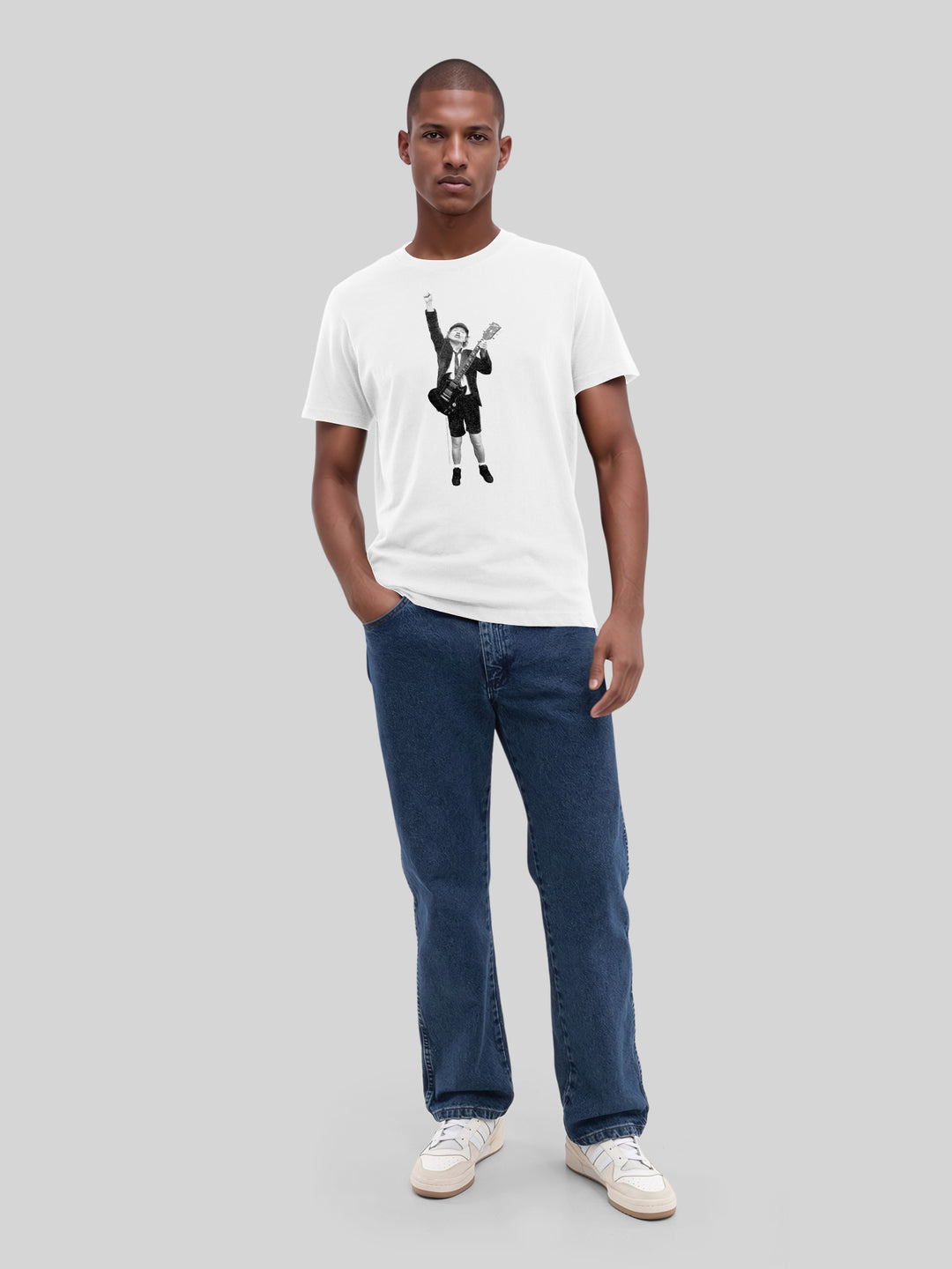 ACDC Angus Young Cut Out with True Blanks | Mens Regular Tee