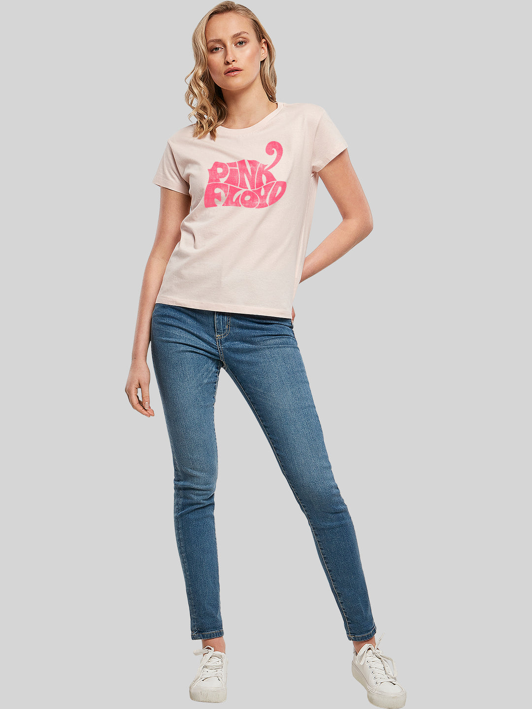 Pink Floyd Retro Logo Navy Ladies Box T-Shirt
