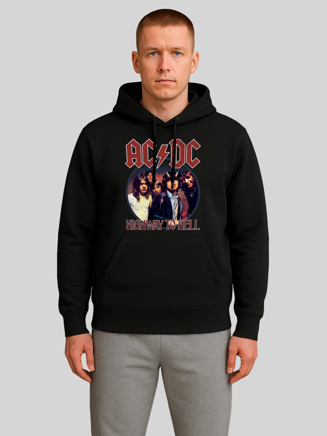 AC/DC Highway To Hell Circle Men's Organic Hoodie