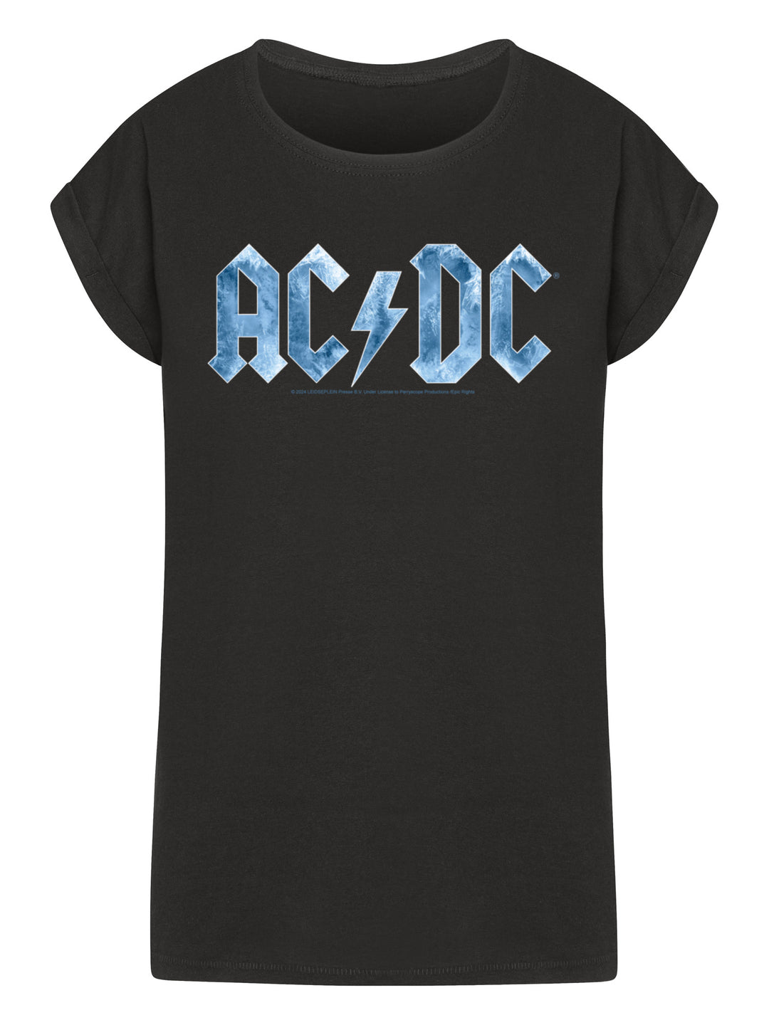 ACDC Blue Ice Logo Ladies Extended Shoulder Tee
