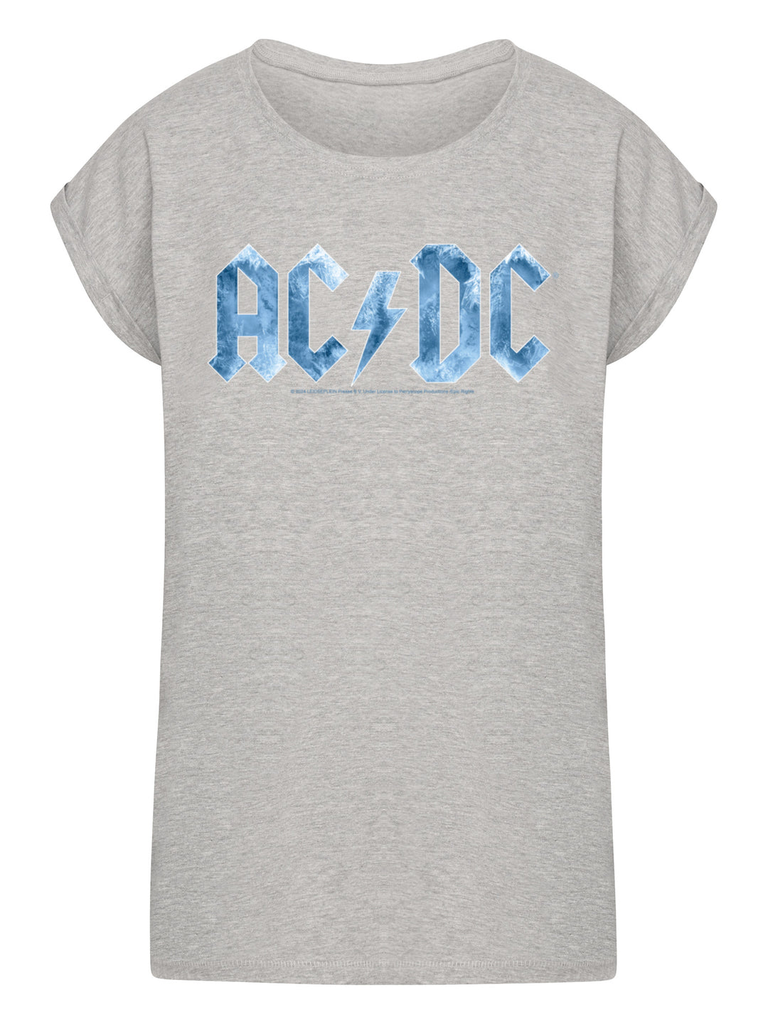 ACDC Blue Ice Logo Ladies Extended Shoulder Tee