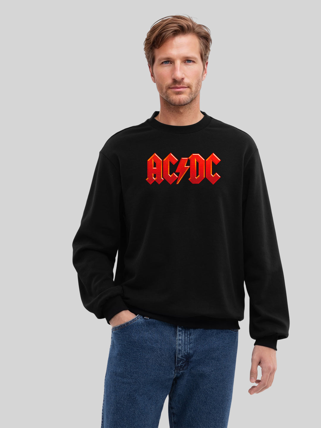 ACDC Dark Red Logo with True Blanks | Mens Regular Sweater