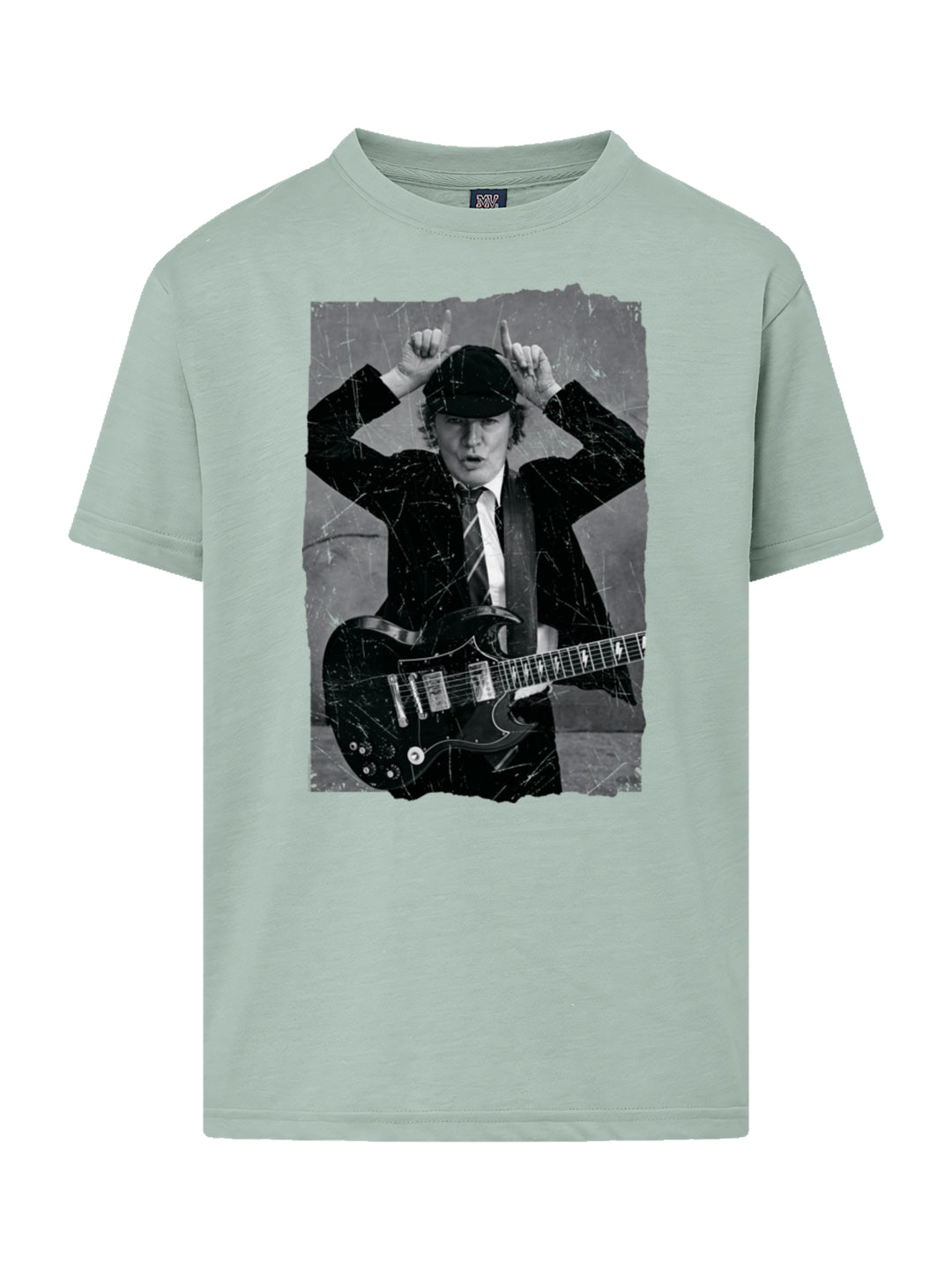AC/DC Angus Young Distressed Photo with Youth Buddy Tee