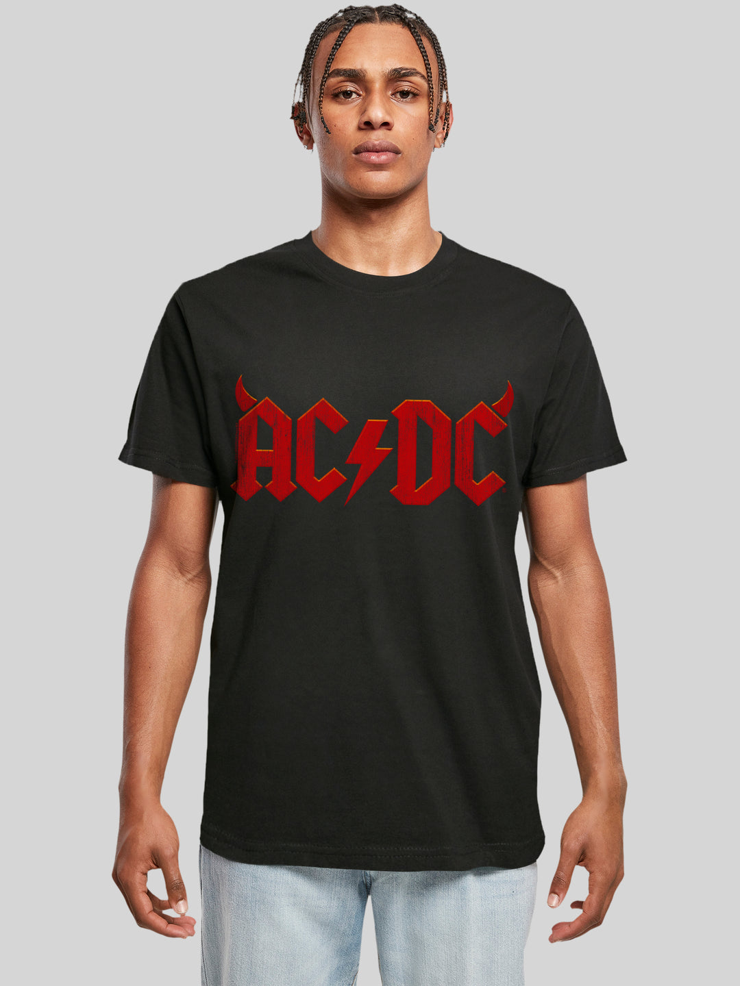 ACDC Horns Logo with T-Shirt Round Neck