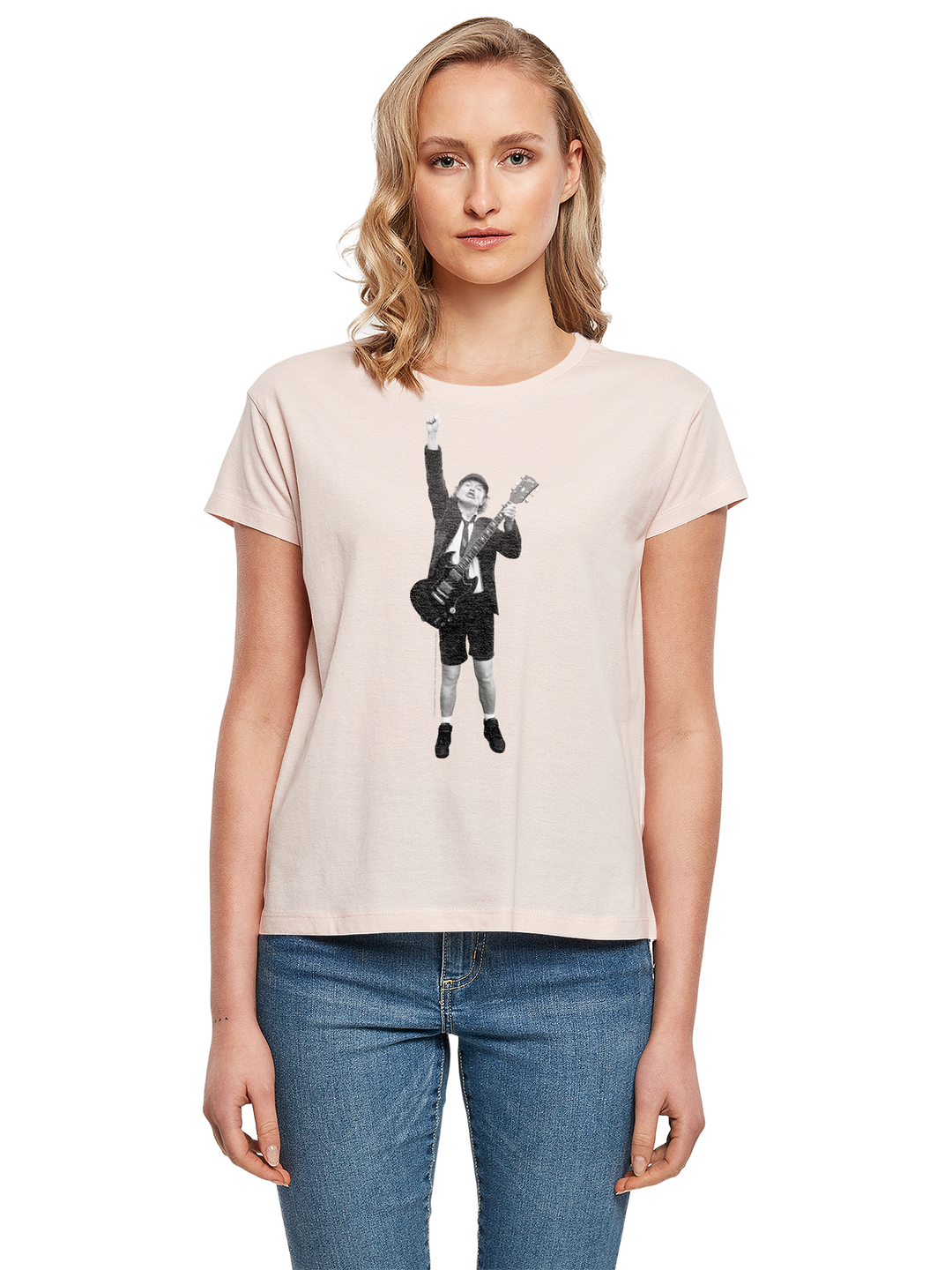 ACDC Angus Young Cut Out with Ladies Box Tee