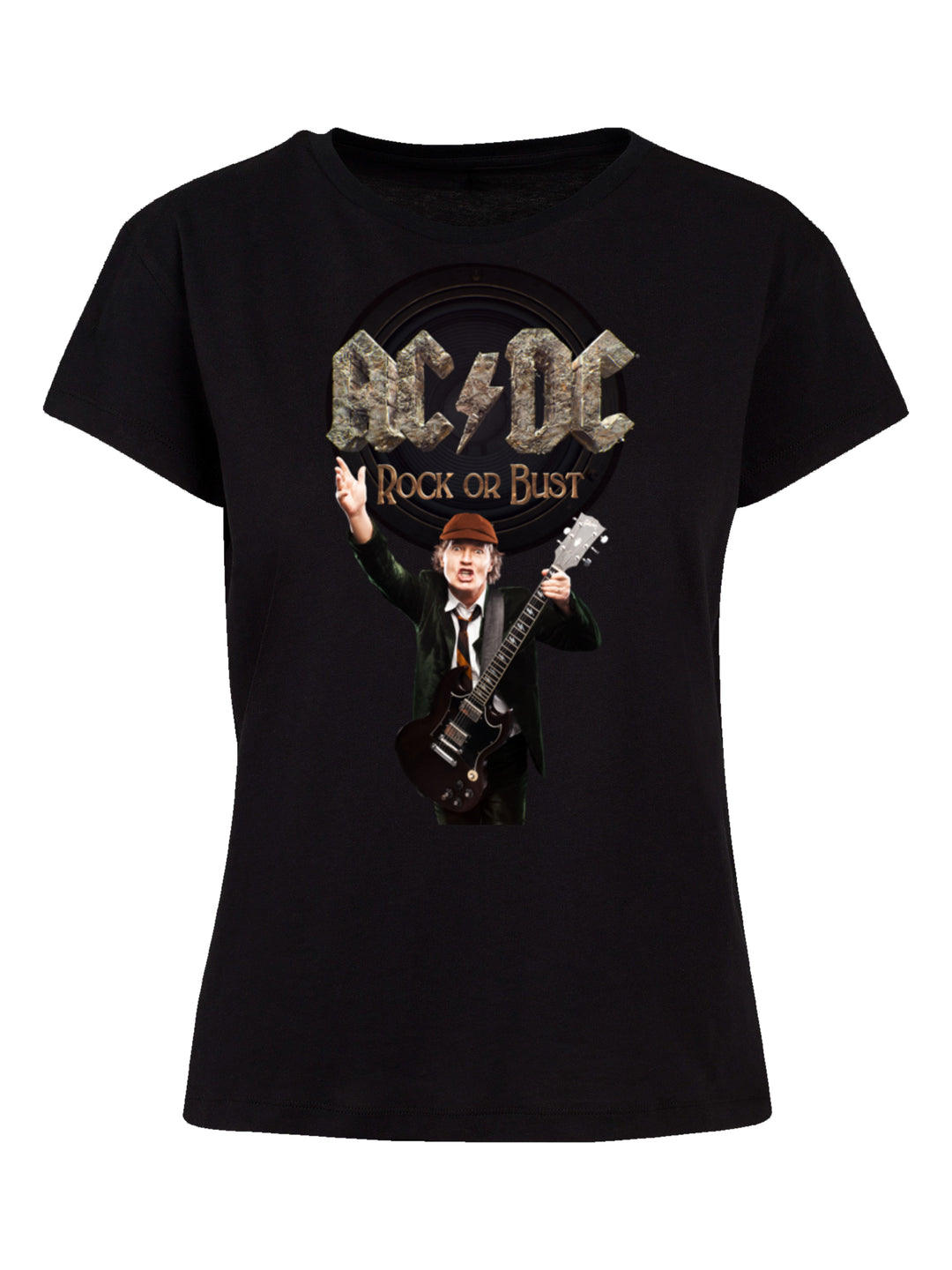 ACDC Rock Or Bust Angus Young with Ladies Box Tee