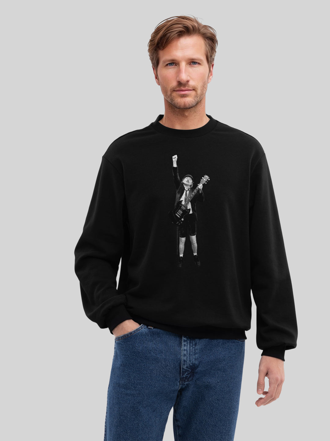 ACDC Angus Young Cut Out with True Blanks | Mens Regular Sweater