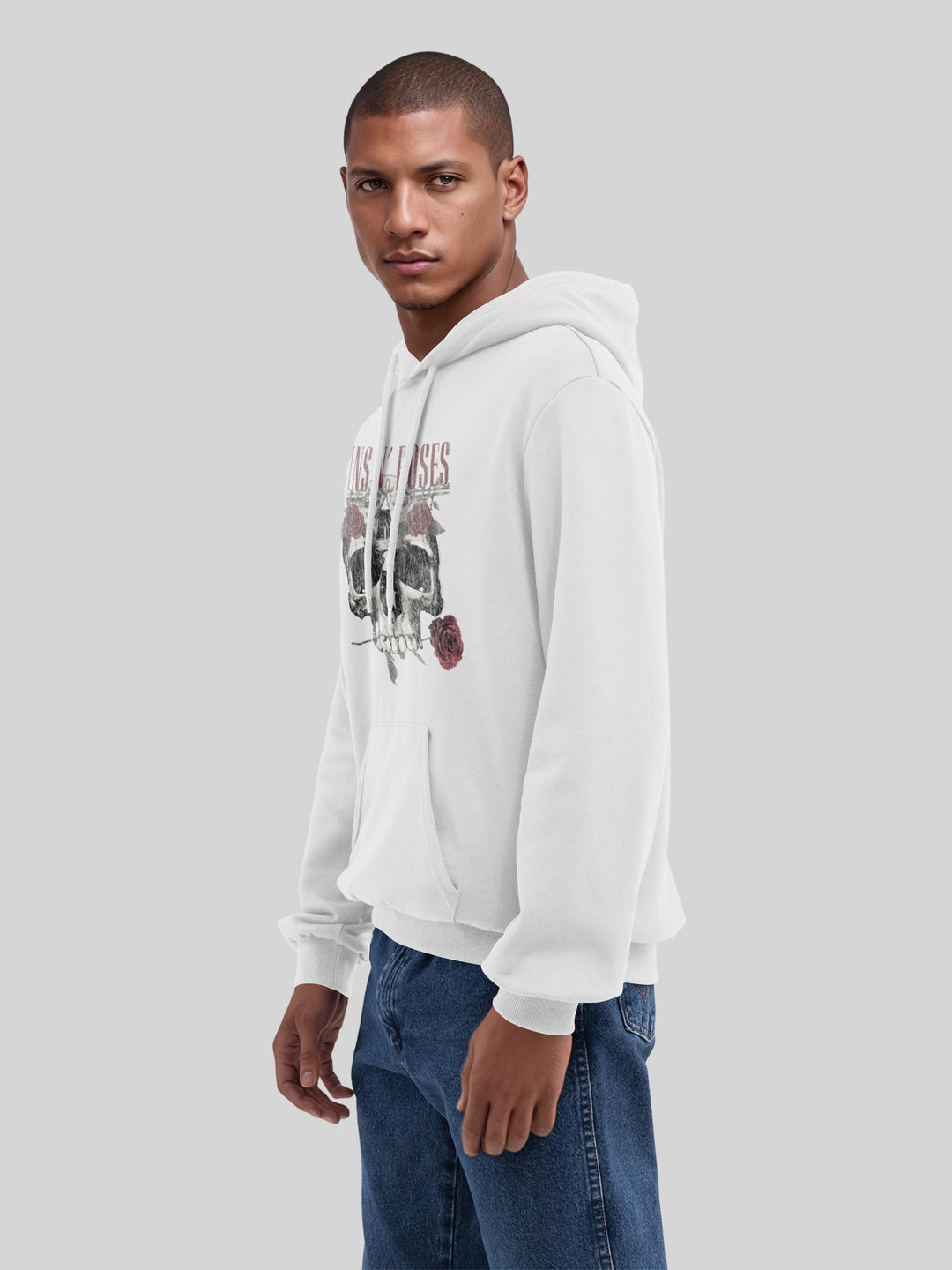 Guns N' Roses Roses Skull with True Blanks | Mens Regular Hoodie