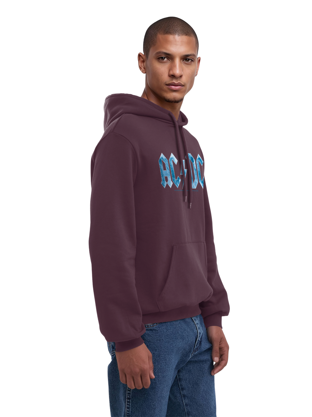 ACDC Blue Ice Logo with True Blanks | Mens Regular Hoodie