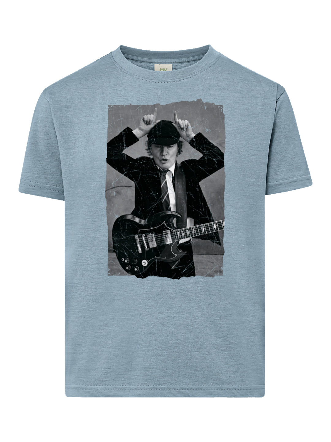 AC/DC Angus Young Distressed Photo with Youth Buddy Tee