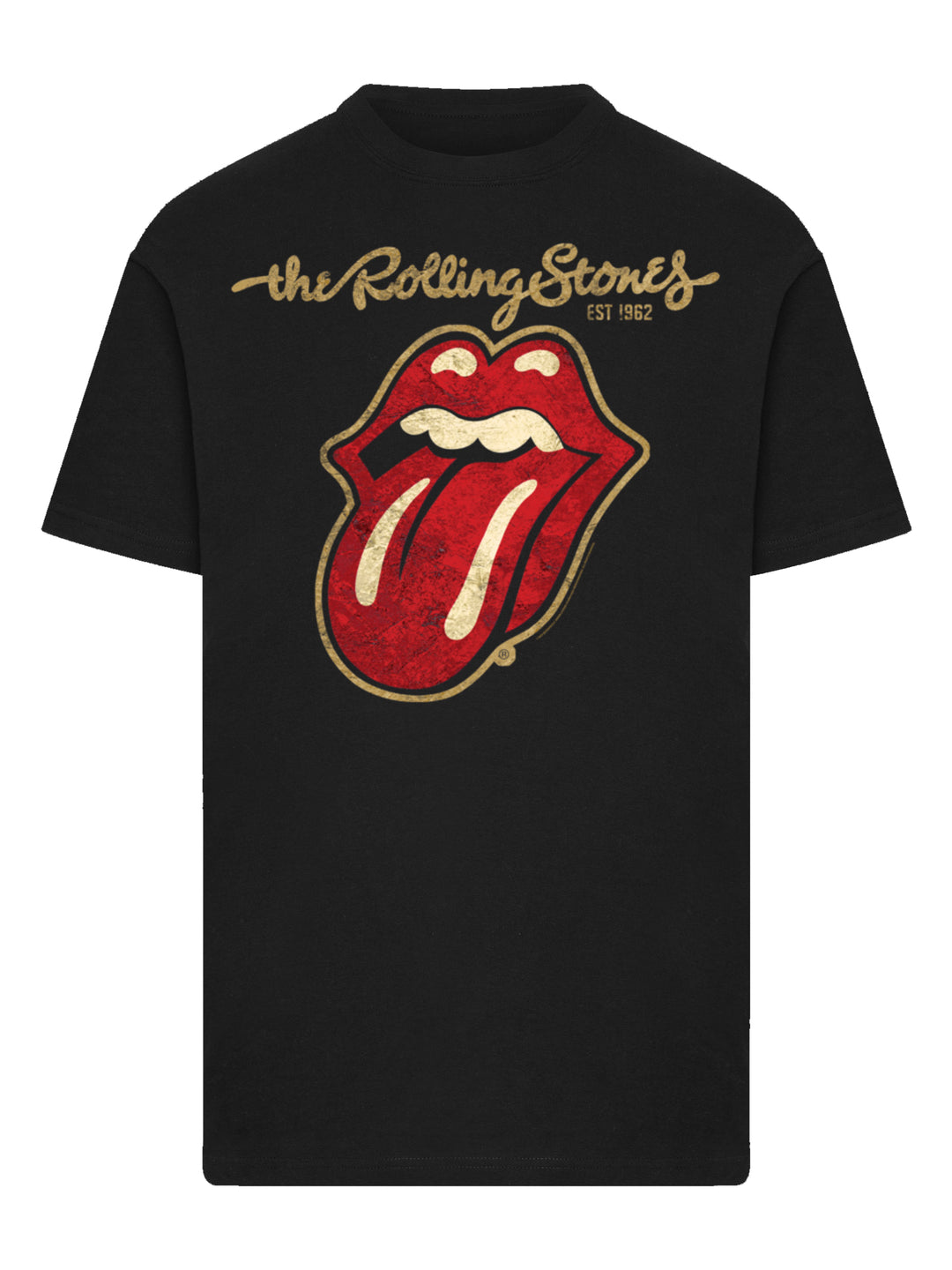 The Rolling Stones - Plastered Tongue Distressed with T-Shirt Round Neck