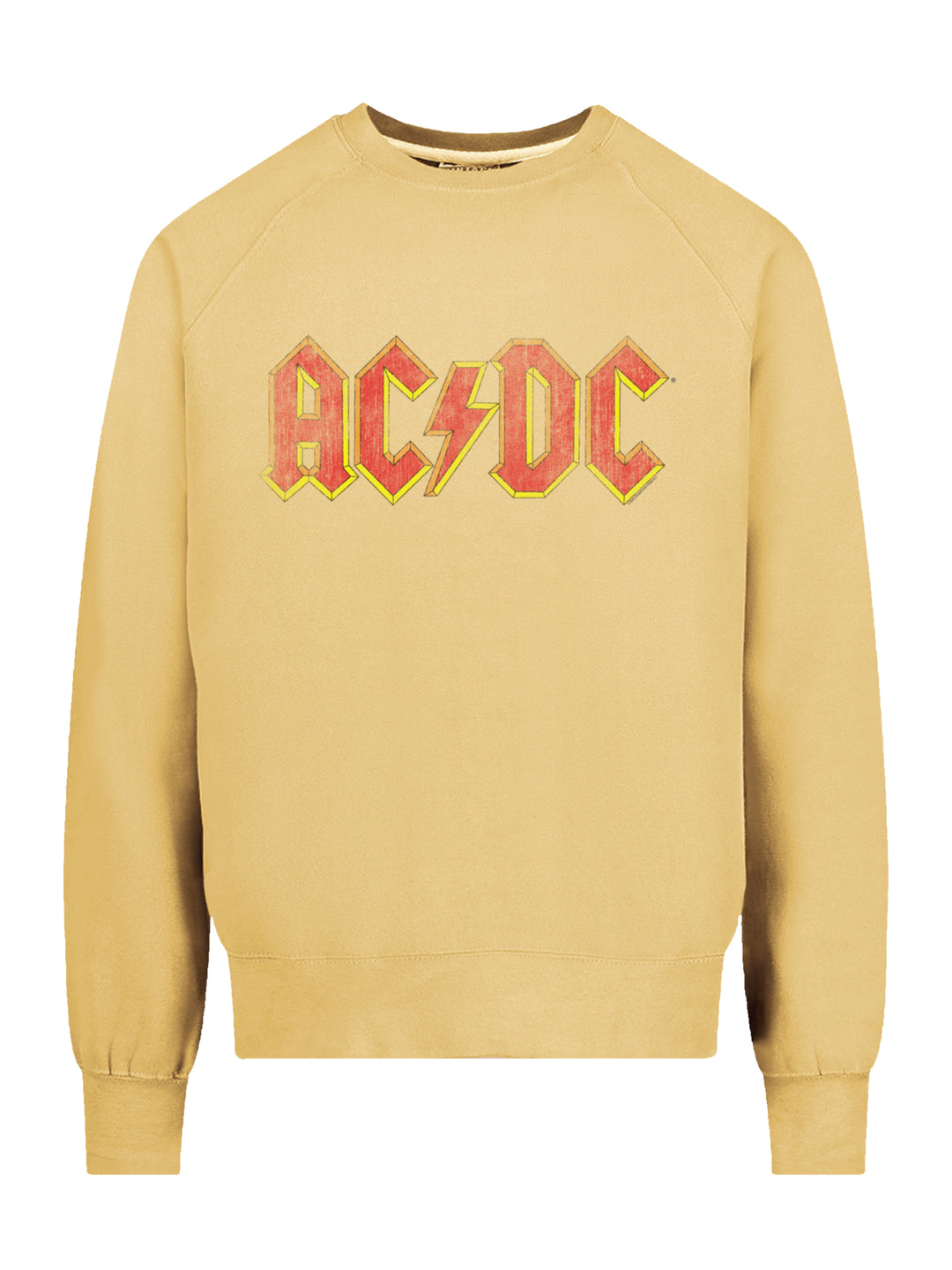 AC/DC Distressed Red Logo with Vintage Fleece Raglan Crew