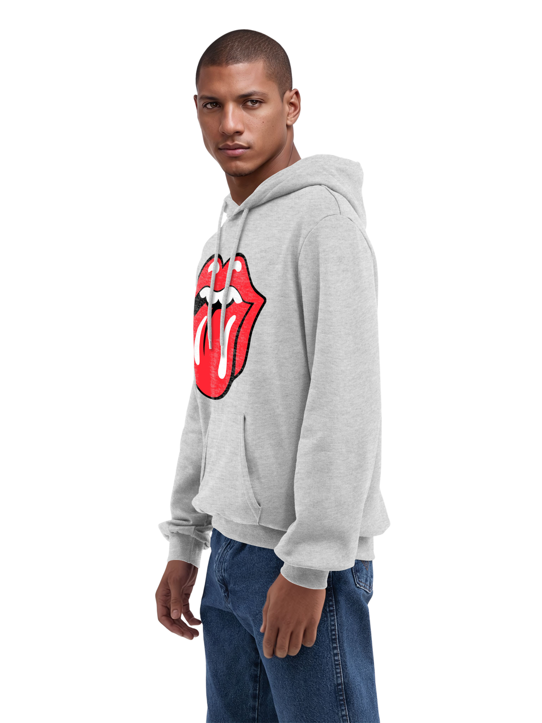 The Rolling Stones Classic Tongue Blk with True Blanks | Mens Regular Hoodie