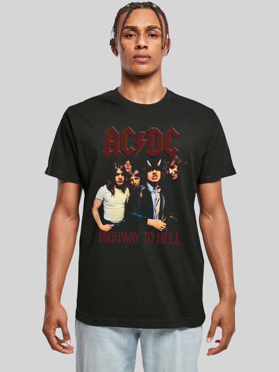 ACDC Highway To Hell Group with T-Shirt Round Neck