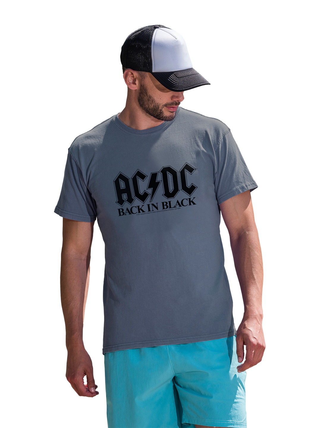 ACDC Back In Black Logo with Coastal Color Tee