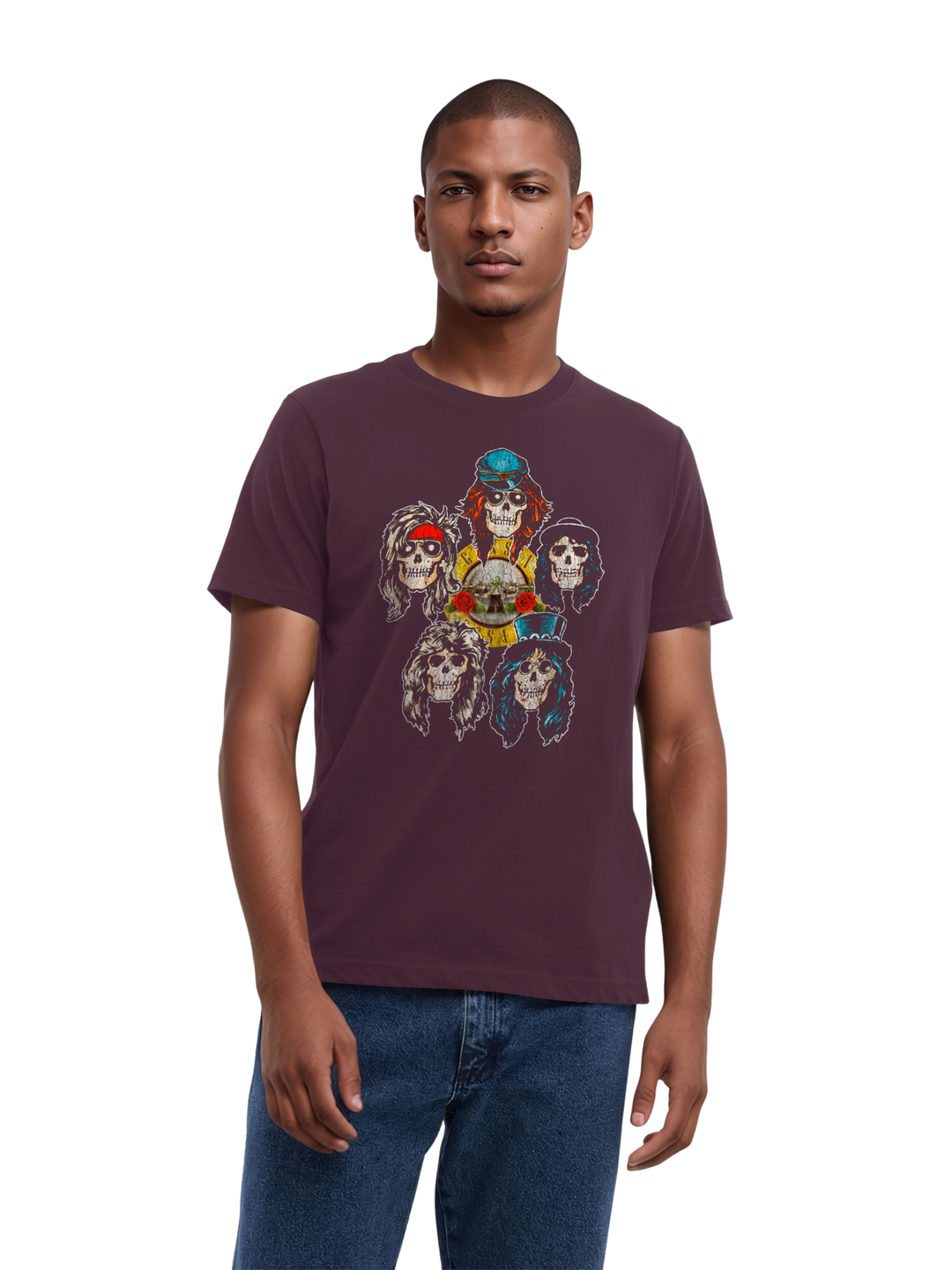 Guns N' Roses Vintage Heads with True Blanks | Mens Regular Tee