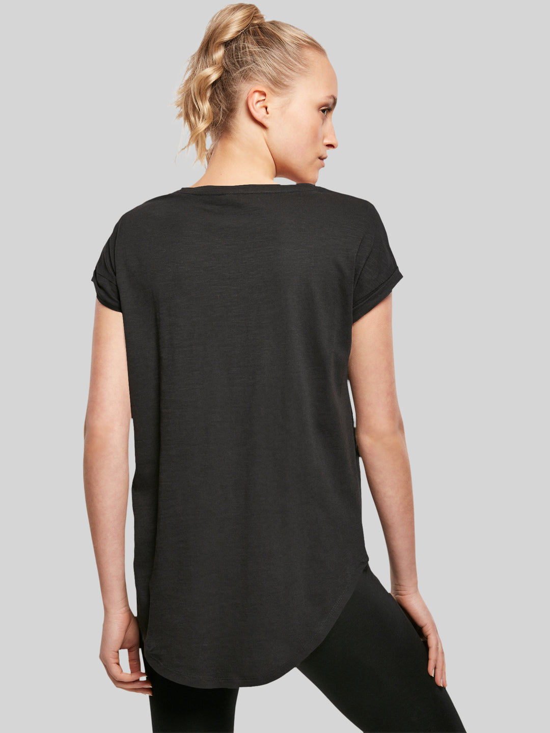 ACDC Rückseite in Schwarz mit langem Slub-Damen-T-Shirt