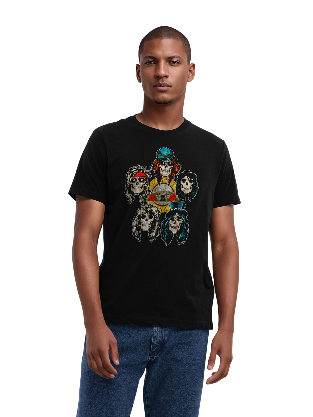 Guns N' Roses Vintage Heads with True Blanks | Mens Regular Tee