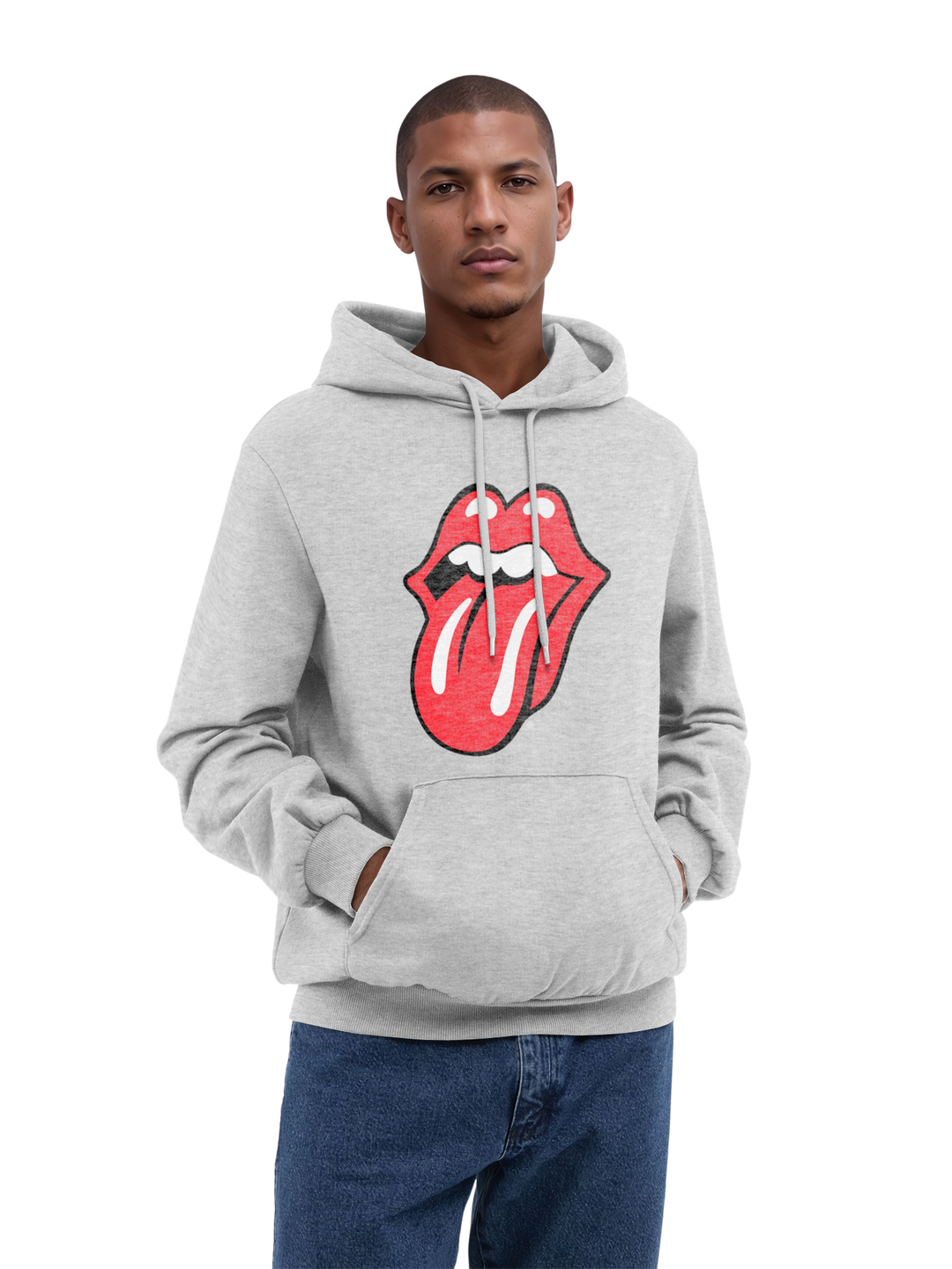 The Rolling Stones Classic Tongue Blk with True Blanks | Mens Regular Hoodie