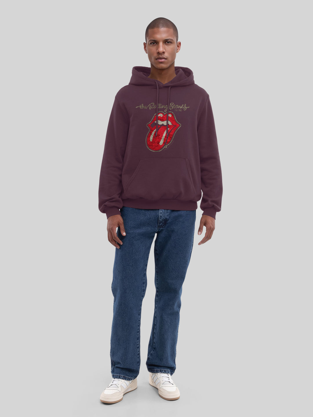 The Rolling Stones Plastered Tongue Washed with True Blanks | Mens Regular Hoodie