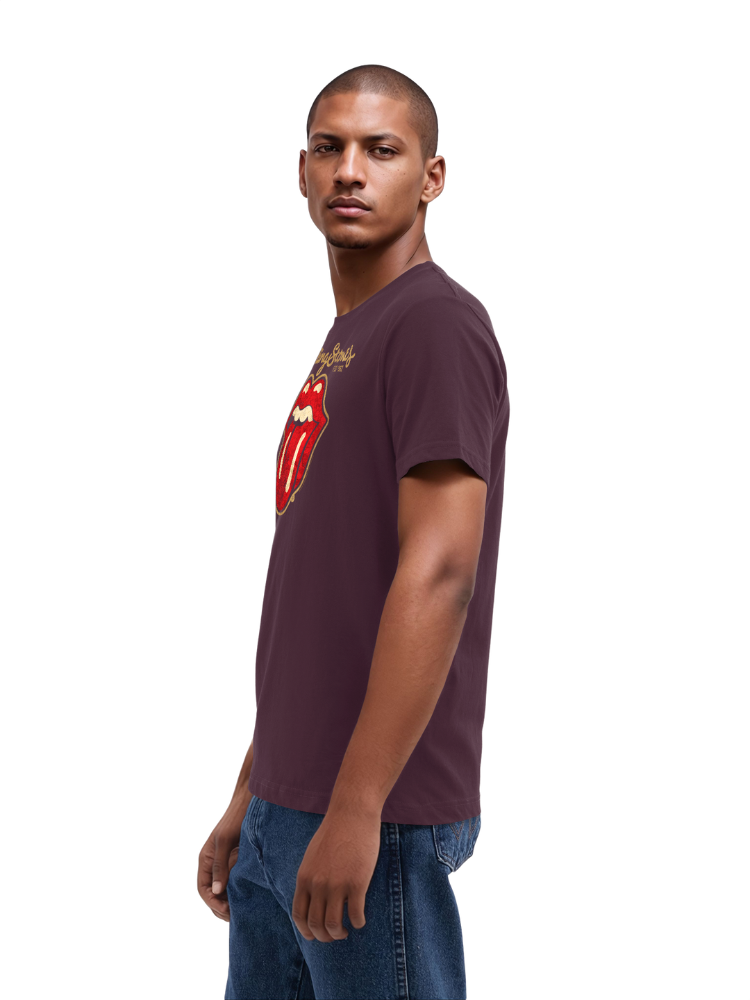The Rolling Stones - Plastered Tongue Distressed with True Blanks | Mens Regular Tee