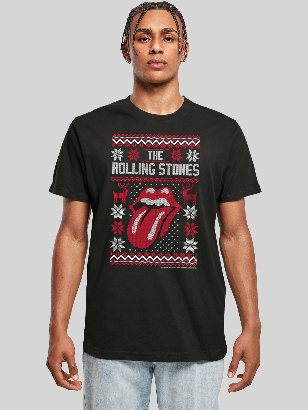 The Rolling Stones Rock Music Ugly Christmas with T-Shirt Round Neck