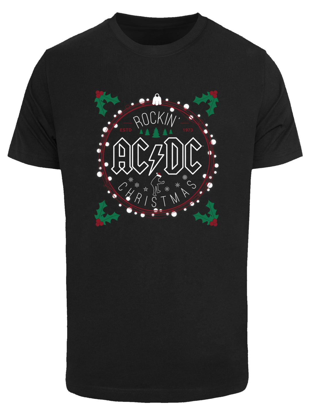 ACDC-Christmas-Circle and ACDC neck print with T-Shirt Round Neck