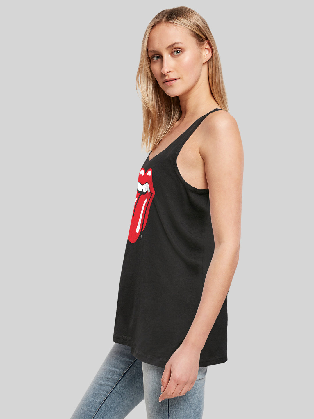 The Rolling Stones Classic Tongue Blk with Ladies Tanktop