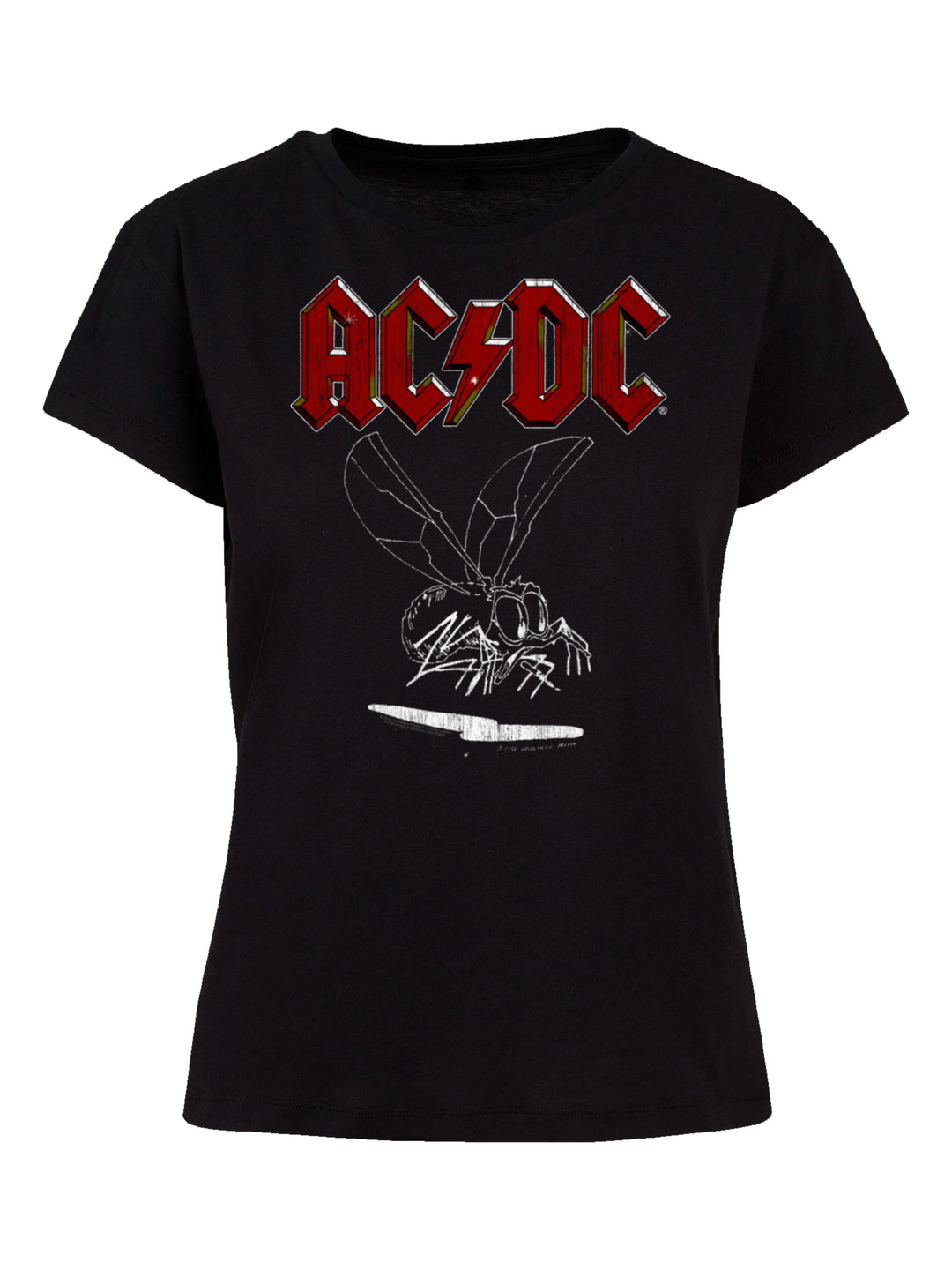 AC/DC Fly On The Wall 1985 Ladies Box T-Shirt