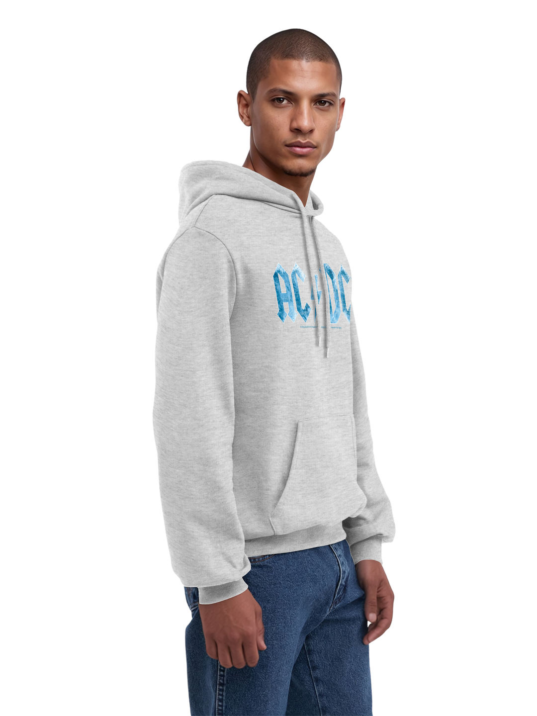 ACDC Blue Ice Logo with True Blanks | Mens Regular Hoodie