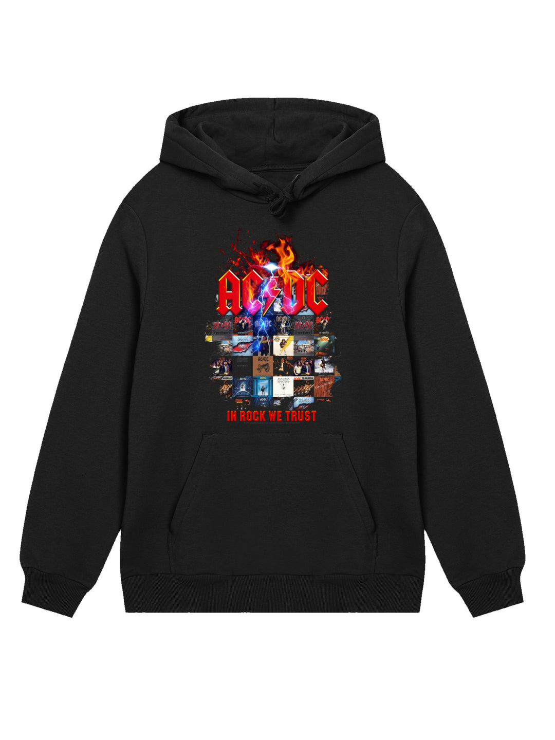 AC/DC In Rock We Trust Album Covers Men's Organic Hoodie