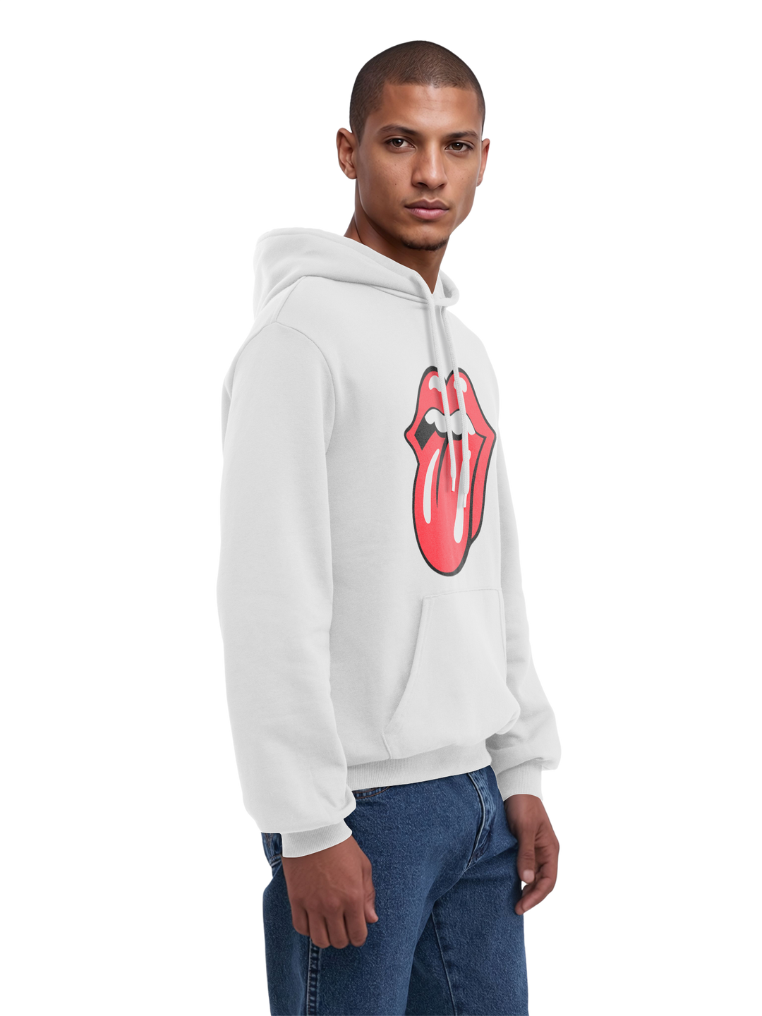 The Rolling Stones Classic Tongue Blk with True Blanks | Mens Regular Hoodie