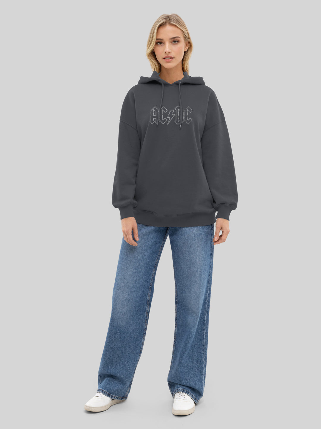 ACDC Jagged Logo Womens Oversized Hoodie